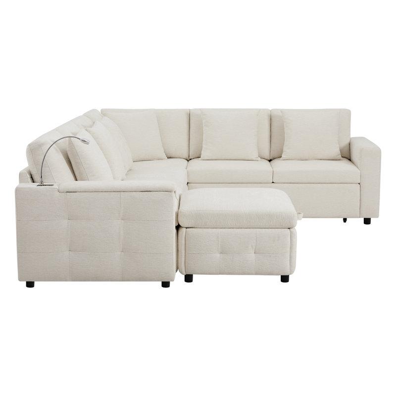 Canapé modulaire multifonctionnel avec repose-pieds et lit escamotable - Parfait pour les petits espaces et la vie polyvalente