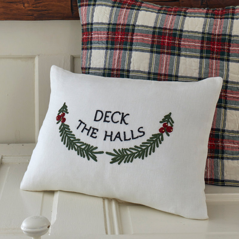 Deck The Halls Linen Boudoir Pillow