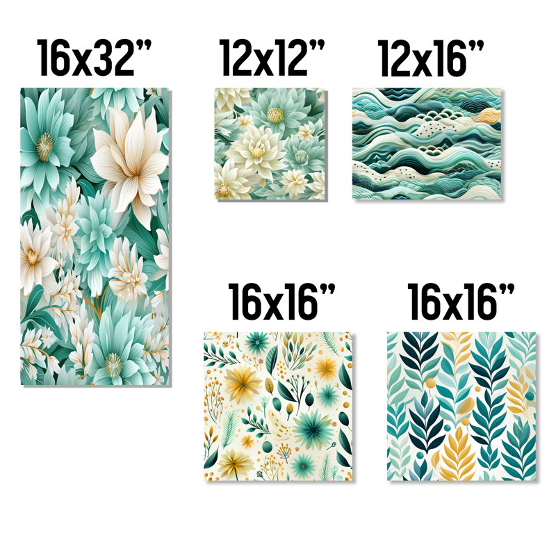 Bohémien, rêve, émeraude, dahlia, motif I, Toile tendue