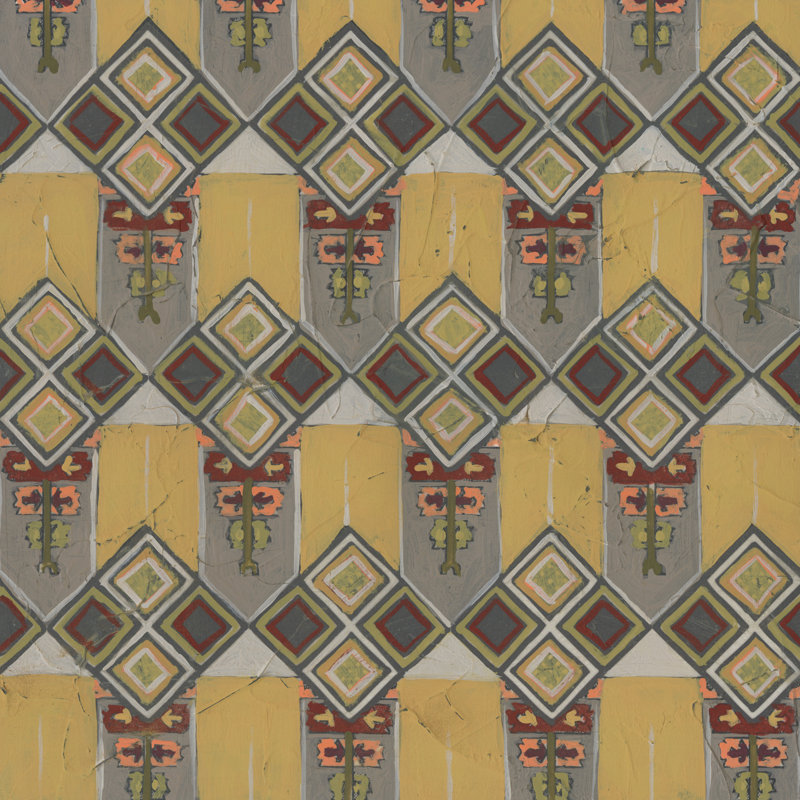 Tapisserie ocre VII, H 12 po x l 12 po