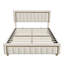 EU Double/King Velvet Ottoman Bed with Fluted Gold-Trim Headboard, Luxury Gas-Lift Storage Bed, Beige/Black, 140/160x200cm-2049530069-2049530070
