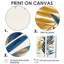 2 feuilles de palmier bleues et dorées - impressions sur toile traditionnelles bleues, 2 pièces-2052017586-2052017591-2052017610