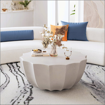 Durable Mgo Cement Waterproof Coffee Table For Indoor And Outdoor Use, Ideal For Terraces, Gardens, And Living Rooms