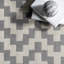 Tapis gris / crème en coton à chevrons tissé à plat à la main-982036488