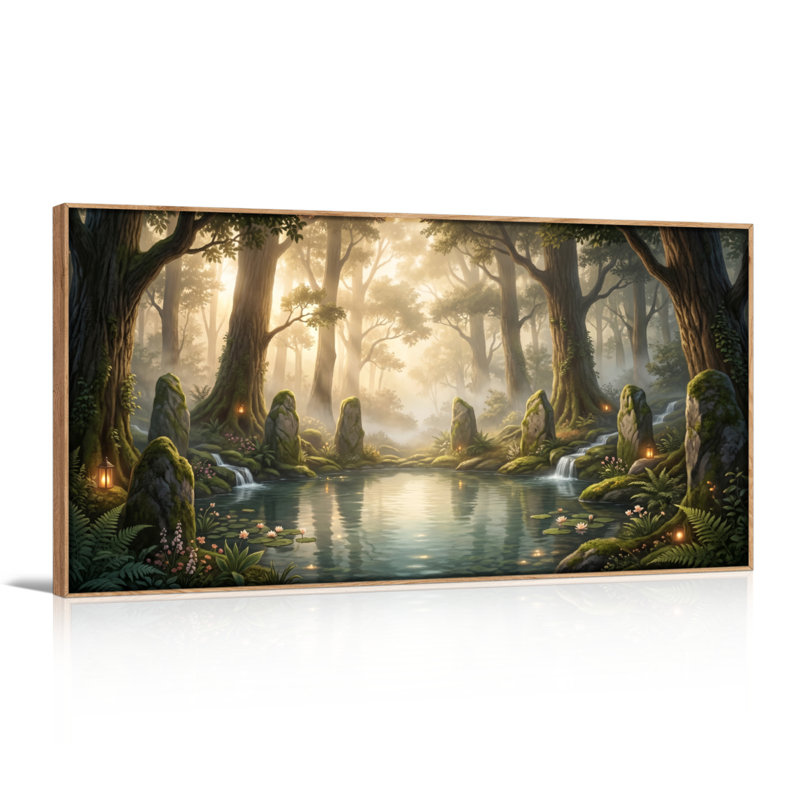 Ensemble de 1 tableau sur toile Forêt enchantée, L 40 po x H 20 po, Naturel