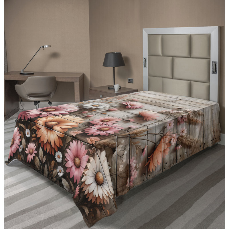 Polyester Floral Flat Sheet, Twin Flat Sheet