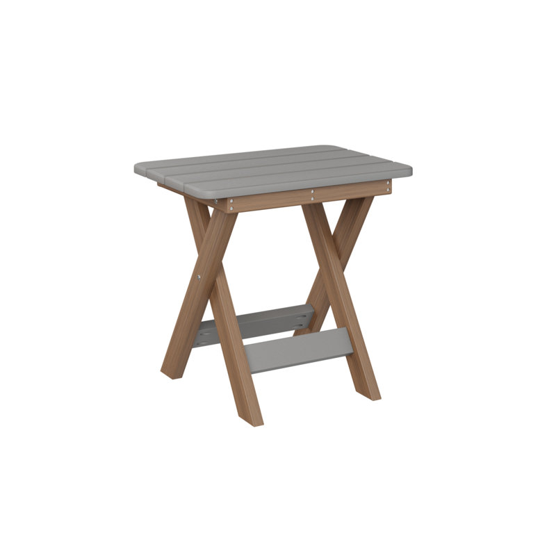 Outdoor Rectangle Side Table, Antique Mahogany, Light Gray