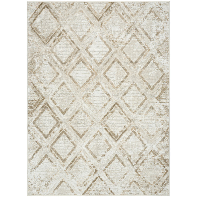 Leuchte 4' x 6' Ivory Taupe Modern Indoor Rug, Rectangle 4' x 6'