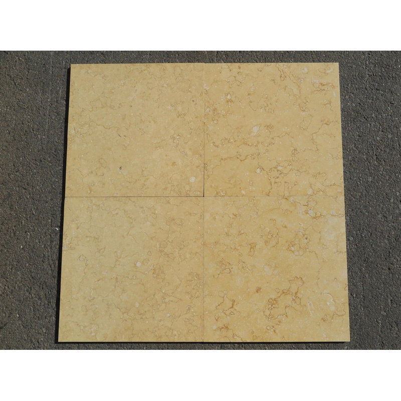 18" x 18" Limestone Stone Look Wall & Floor Tile, Polished Atlantic Gold