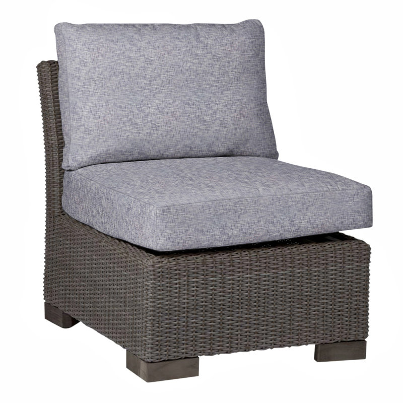 Fauteuil de chambre Club Woven N-Dura, Pas de soudure, Tweed caramel, Noyer noir