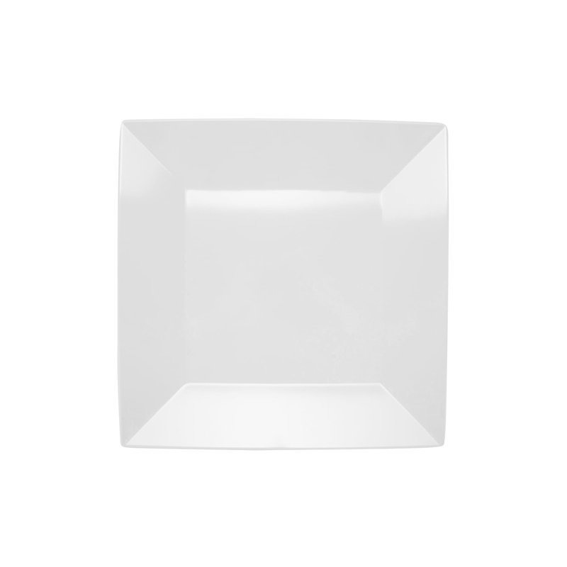 ML-92-BK - Assiette carrée 16 po, Blanc