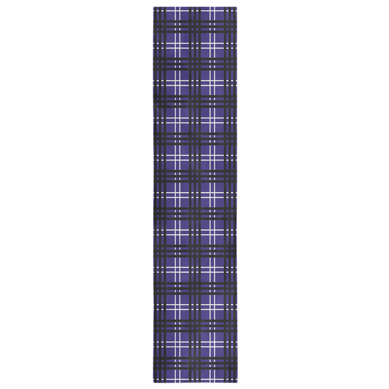 Paid Polyester Table Runner, 72" L x 16" W, Purple/White/Black