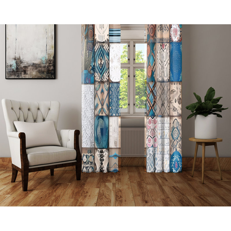 Balok Semi Sheer Curtain Pair, 20" W x 61" L