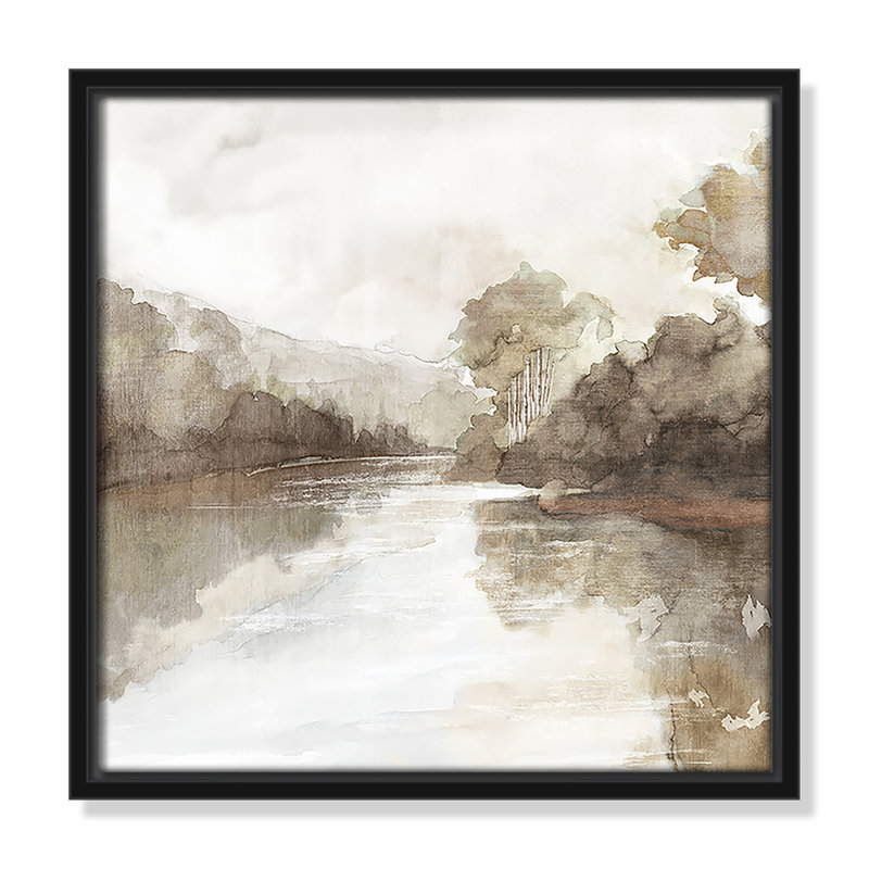 «Fall Nature Print» par Eva Watts, Toile avec cadre, L 13,5 po x H 13,5 po, Cadre flottant noir