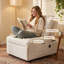 Canapé-lit simple en tissu doux avec charge USB, poche latérale et dossier réglable pour les petits espaces