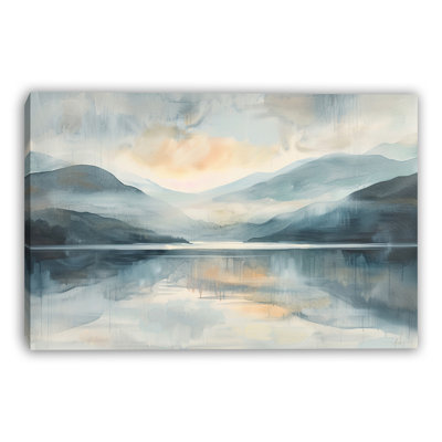 «Blue Lake Morning», art mural sur toile tendue