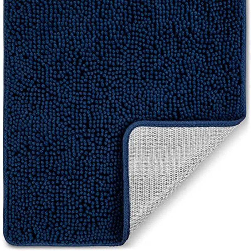 Tapis pour salle de bain à poils longs Zulay Home, L 17 po x l 24 po, Bleu