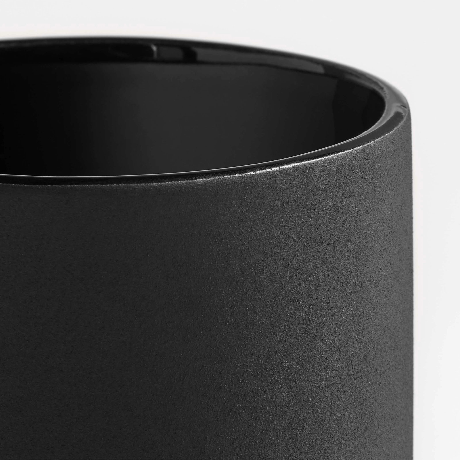 Flange Ceramic Table Vase, Black, 15" H x 7" W x 7" D