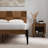 Nesto Modern King Bed Frame With Geometric Headboard & Black Matte Metal Legs, Premium Solid Wood Platform Bed Frame, Wood Slat Support, No Box Spring Needed-51473270-51473266