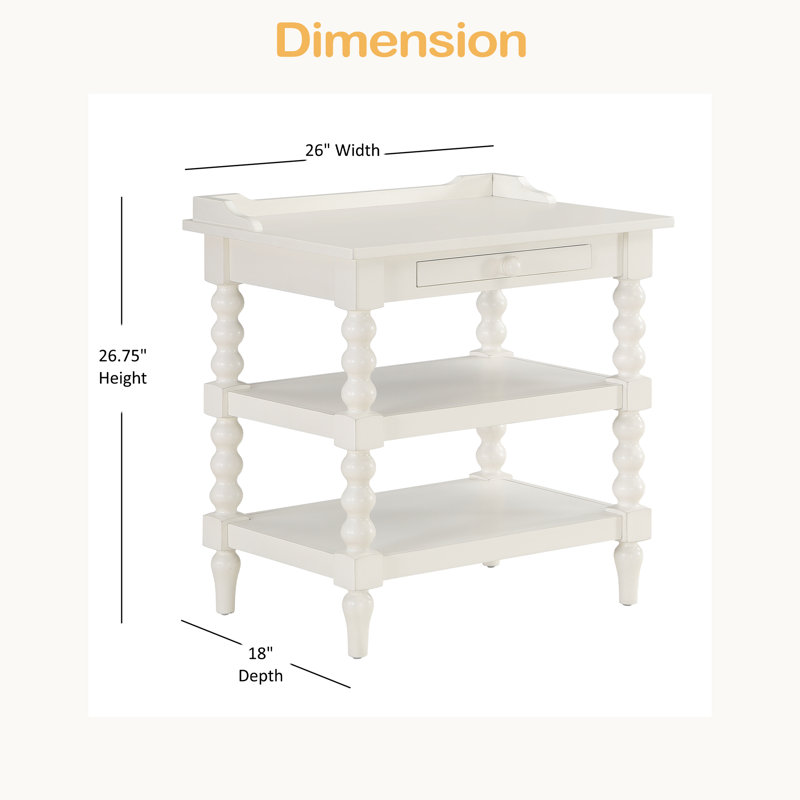 Table de chevet blanche antique