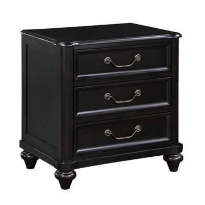 Table de chevet traditionnelle 3 tons brun foncé anthracite
