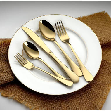 Salter Gold Plated Steak Knife & Fork Set 12 Piece Stainless Steel All  Occasions