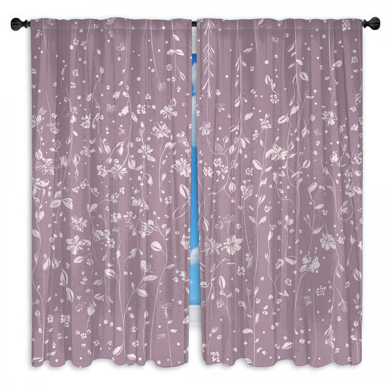 Motif de rideaux de fenêtre à motif floral transparent et obscurcissant - 2 panneaux, 20 po x 80 po - 2 panneaux, Transparent