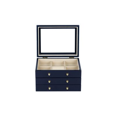Glass Lift Top Jewelry Box