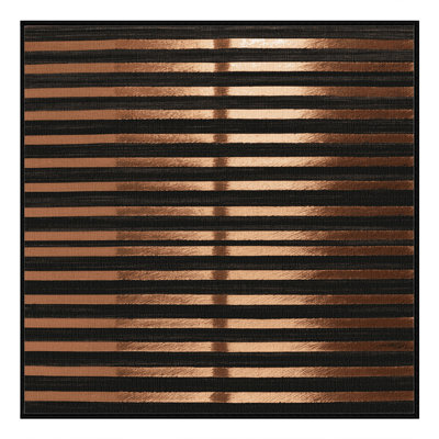 Tapis brun à rayures horizontales lavable à la machine