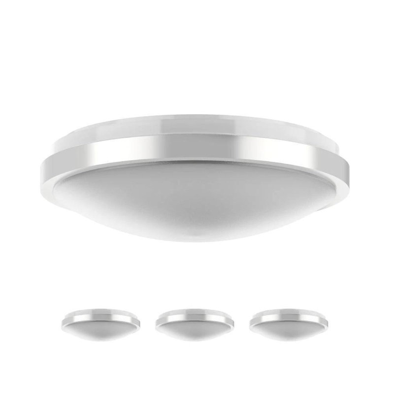 Plafonnier encastré à DEL 1 lumière de style lustre Albarran, H 3,4 po x l 12 po x P 12 po, 15W, 1050