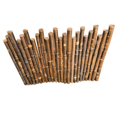 Extra‑Large Timber Uneven Top Carbonized Bamboo Rolled Border Fence