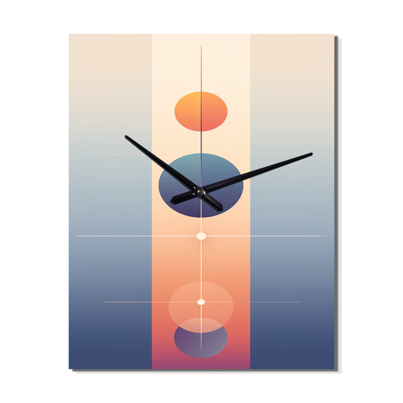 Horloge murale géométrique lune, H 32 po x l 16 po x P 1 po