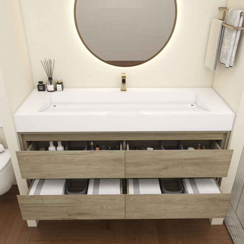 Base de meuble-lavabo 60 po Victoria, Chêne blanc