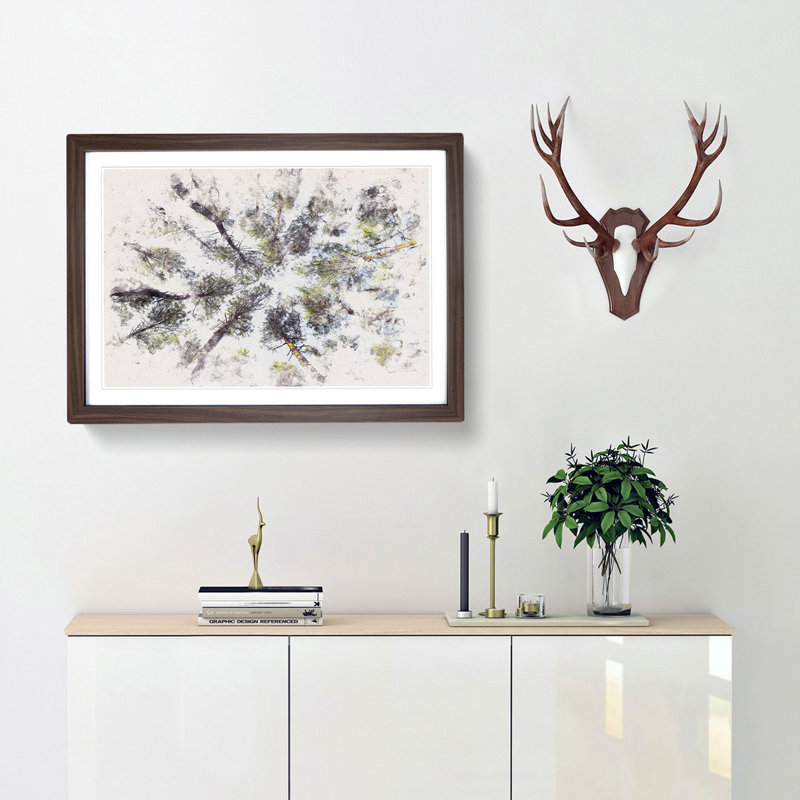 Tree Tops - Picture Frame Painting Print, 24cm H x 33cm W x 2cm D, Walnut Framed
