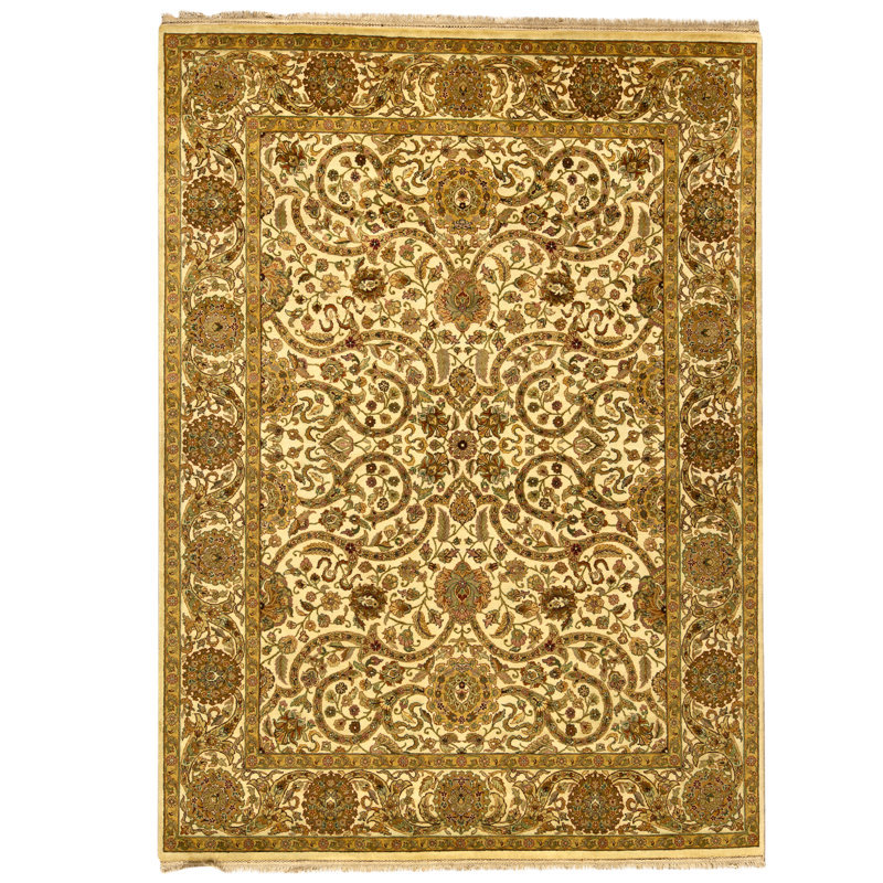 High-Quality Hand-Knotted Cream Area Rug