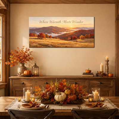 CXVU, art mural de montagne d'automne, citation de paysage d'automne, impressions sur toile 32 x 16 po