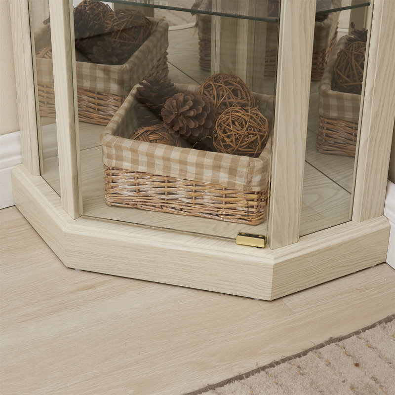 Vitrine d'angle en verre Therris, H 69,85 po x l 16,5 po x P 16,5 po, White