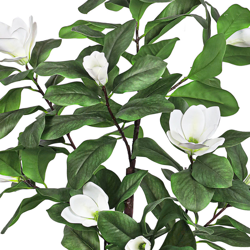 Artificial Magnolia Flower Tree in Pot, White