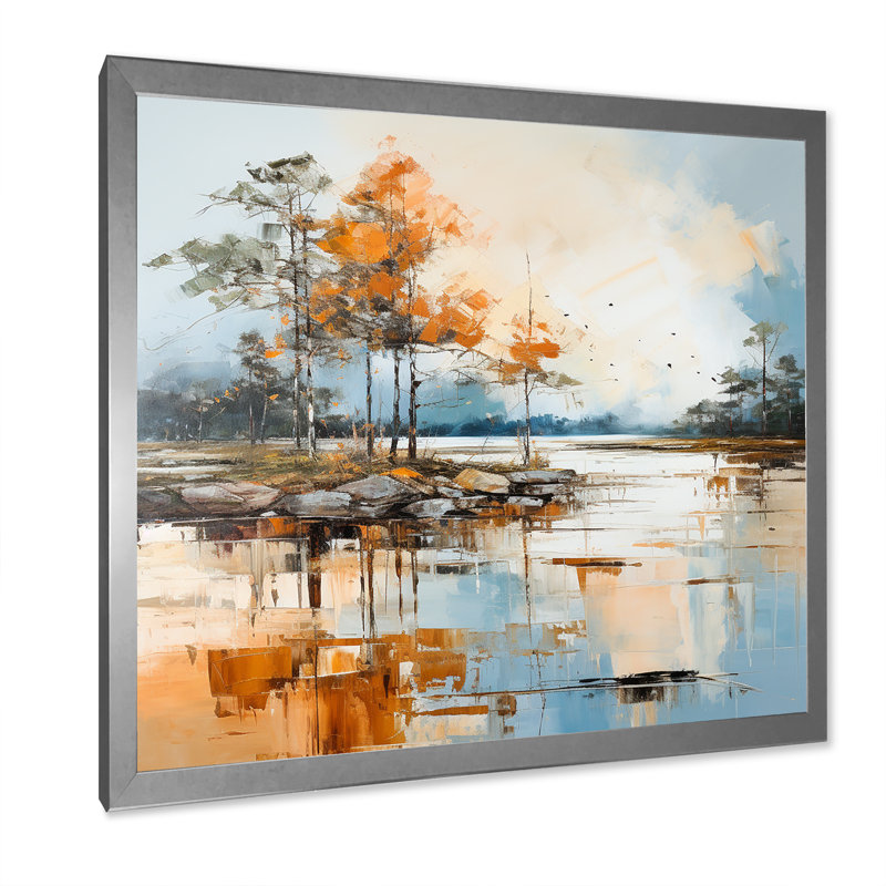 Impression sur toile Lake Smmer Charm, Cadre simple argenté, H 36 po x l 36 po x P 1,5 po