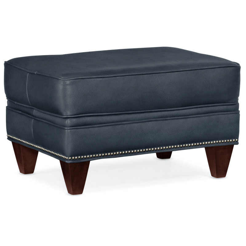 Reddish Ottoman, Gunmetal, Mahogany, Aline Light Gray Stonewash Genuine Leather