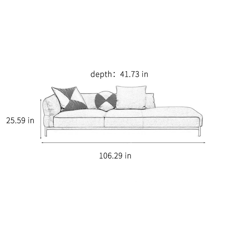Chaise longue de loisirs moderne et simple, Orienté à gauche (vu de face)