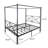Metal Canopy Bed Frame, Platform Bed Frame Queen With X Shaped Frame Queen Black