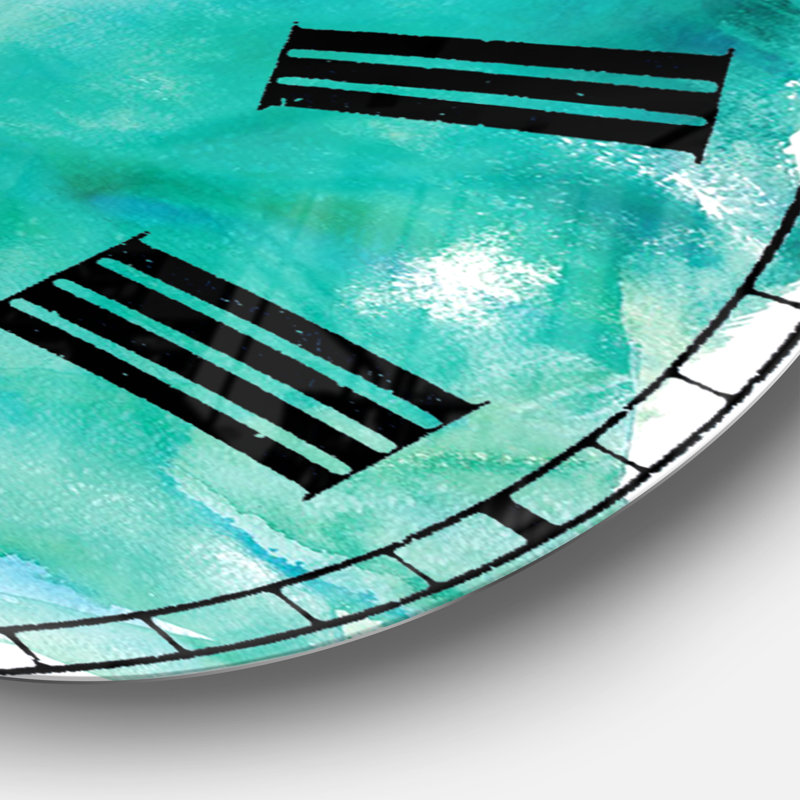 Horloge ronde en métal Sea Glass, Grand