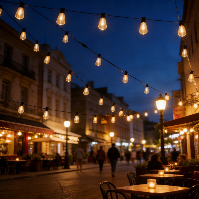 120FT LED String Lights Outdoor, Dimmable Waterproof, 62 Edison Bulbs