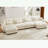 U Shaped Sectional Sofa Cloud Couch With Movable Ottomans, Convertible Deep Modern Velvet Comfy Upholstered Corner Couch With Blostered Armrests, Waist Pillow And Throw Pillows-236873642-236576208-249795523