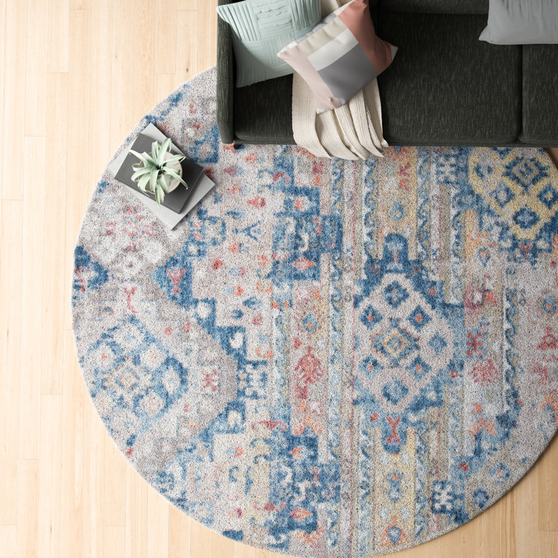 Tapis bleu Leanora, Rond 5 pi