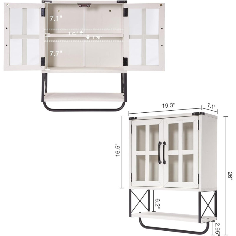 Miroir pour armoire à pharmacie H 19 po x l 25 po Kennasia