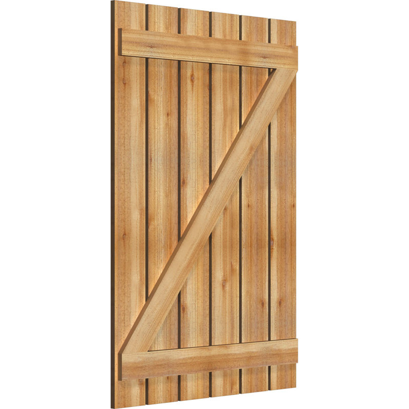 Volets espacés de 5 3/8 po avec barre en Z, cèdre rouge de l'Ouest TimberCraft (par paire), 34 3/4 po, 51 po