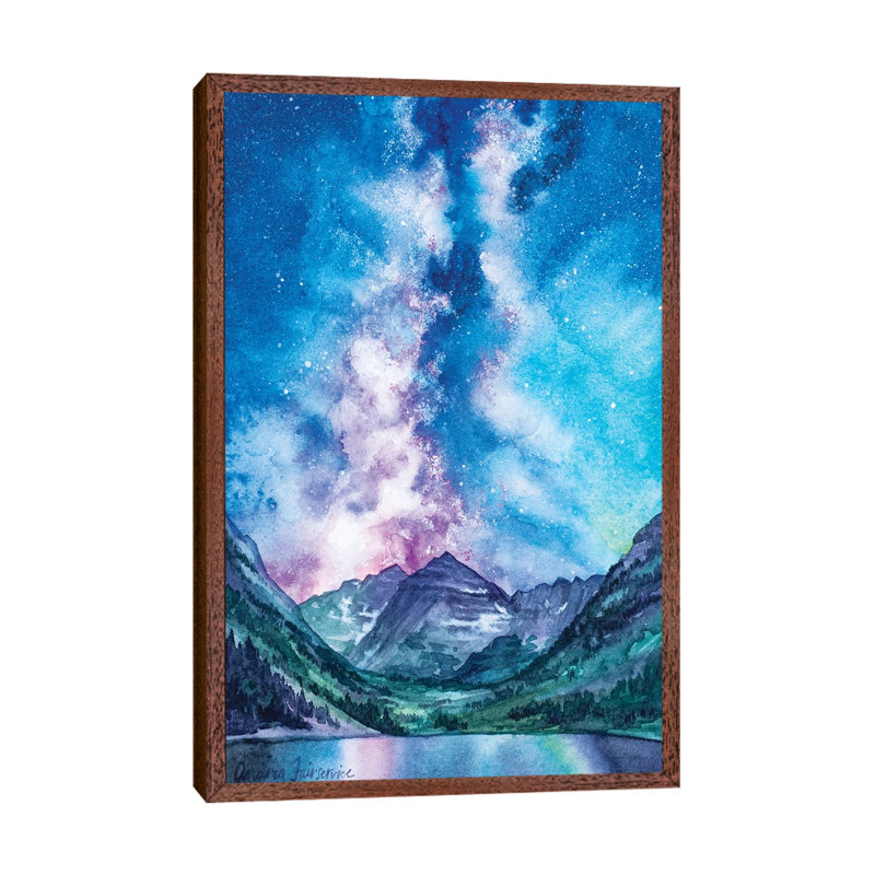 Maroon Bells Milkyway by Andrea Fairservice - Painting on Canvas, Classic Wood Framed, 66.04 cm H x 45.72 cm W