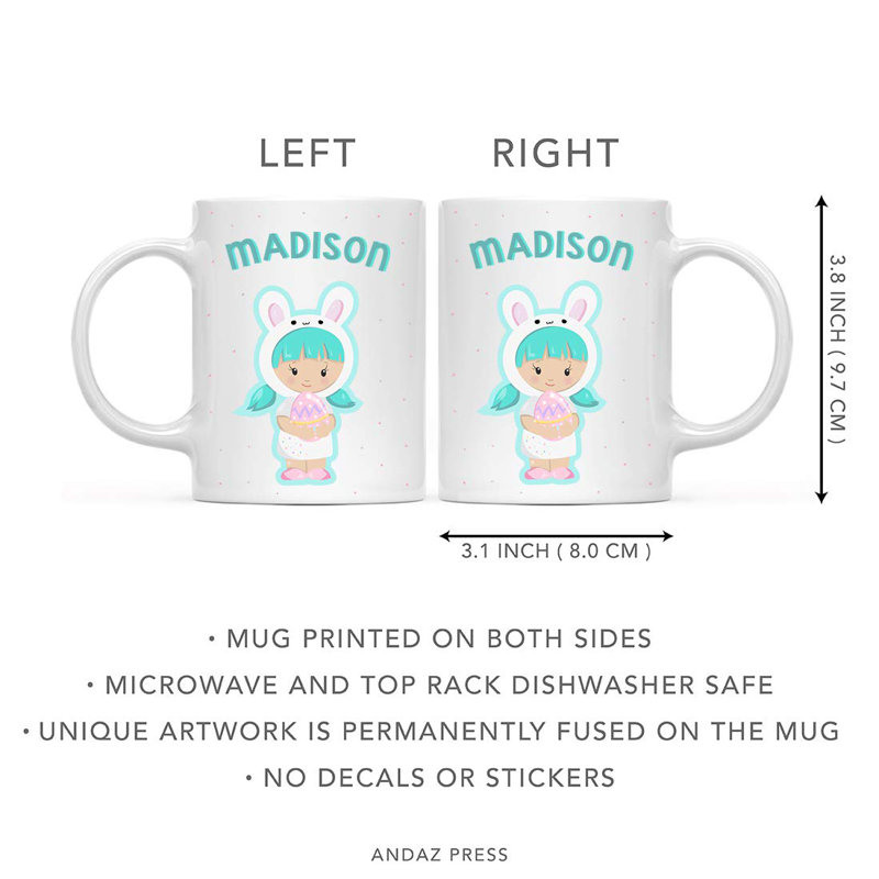 Grande tasse à café pour enfant à bébé personnalisé à poils Wallace, Oui